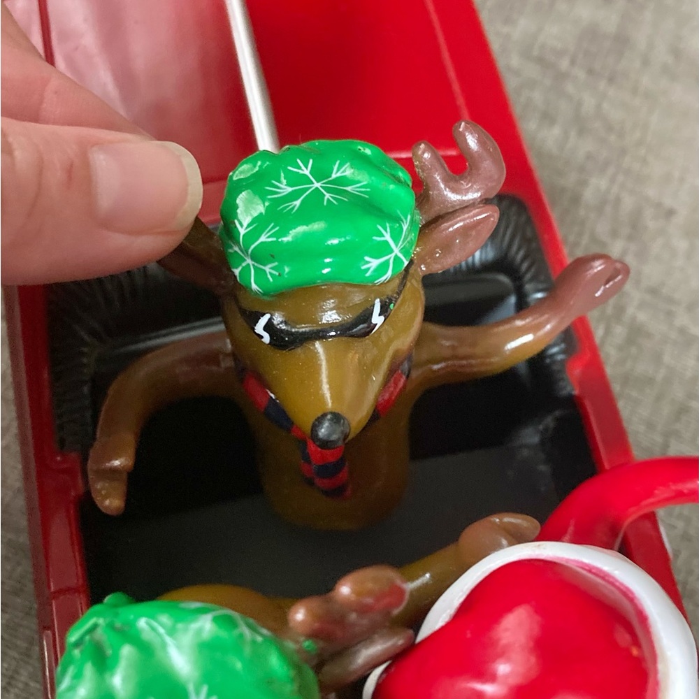 Gemmy Christmas Low Rider Red Impala Santa Reindeer Musical Light Up - Picture 11 of 11
